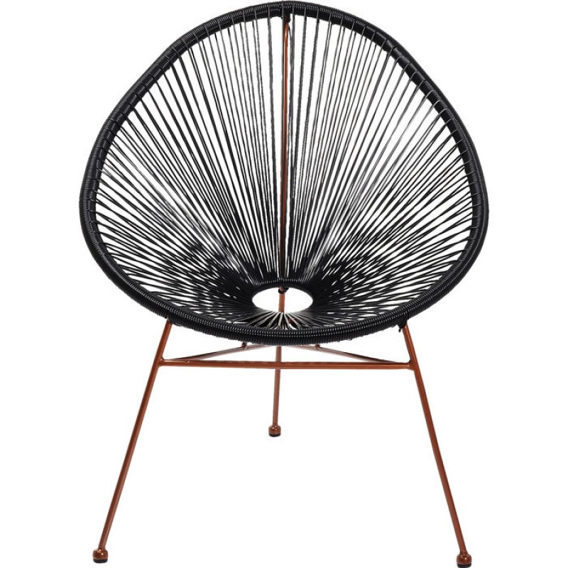 Arm Chair Spaghetti Rosegold Black